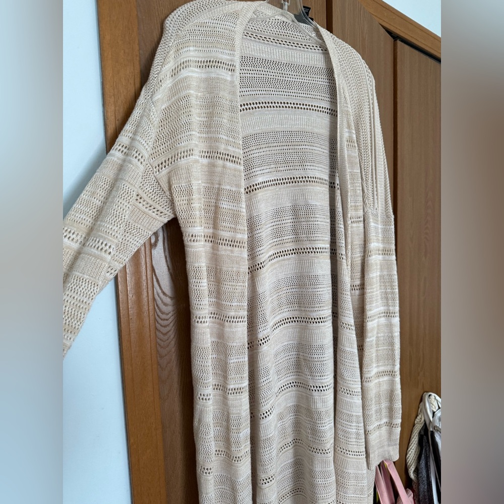 Beige Open Knit Cardigan